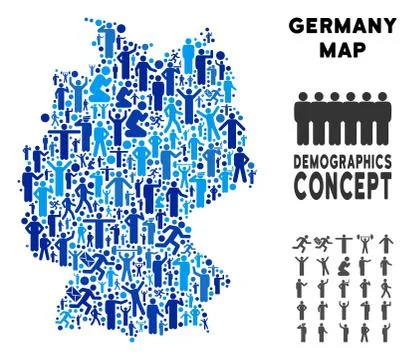People Germany Map Illustrazione stock