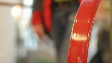 People getting off escalators Stock Footage 743652