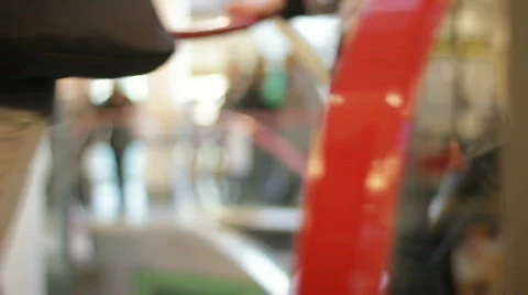 People getting off escalators in the mall Video stock 743648