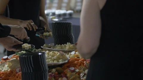 People Getting Food Stock Footage 104057933