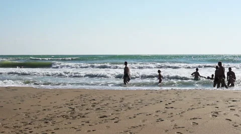 People getting out of the water Stock Footage 41421720