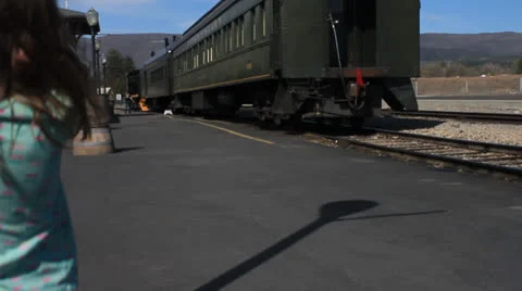 People getting off the train Video stock 23028217