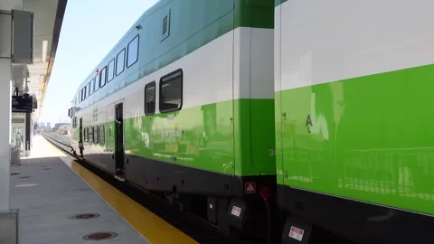 People getting off a train in Toronto Canada Stock Footage 273532887