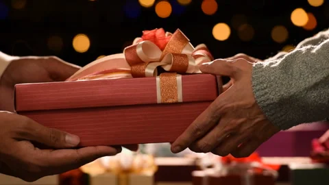 People giving presents to one another in Christmas and New year Festivals Stock-Footage 139252209