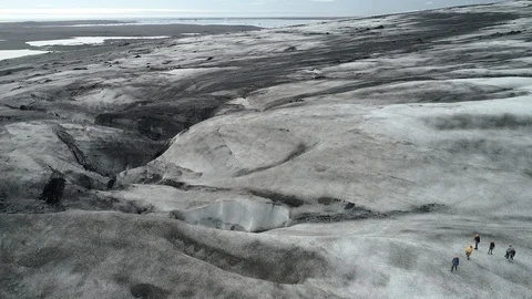 People on glacier Stock Footage