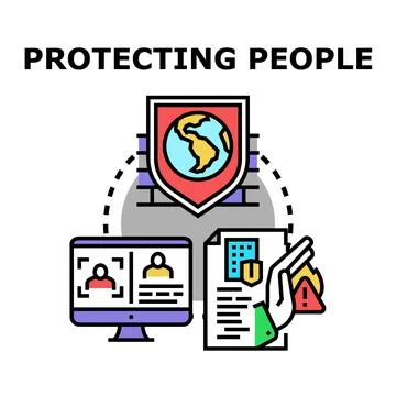 People global data safety and personal protection concept Stock Illustration