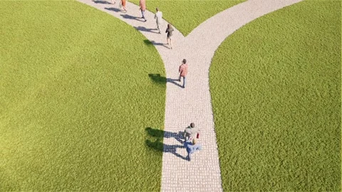 People go different ways roads bg Stock Footage 335811350