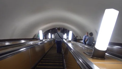 People go down to the metro station. Russia, Moscow, August 2019 Stock Footage 114691953