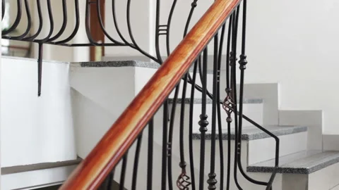People Go Down The Stairs Stock Footage 91651804