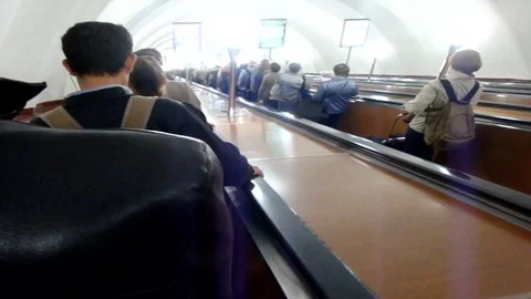 People go down the subway Stock Footage 119012508