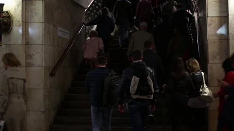 People go to the subway Stock Footage 114167130