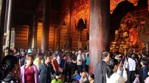 People go to the temple Stock Footage 78171032