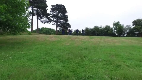 People go through rough terrain Video stock 71455141