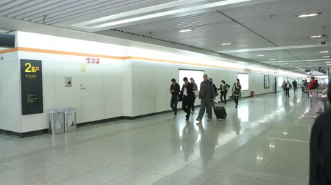 People go into the tunnel Stock Footage 45162364