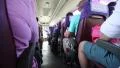 People going in the bus. Large group of people going by bus HD Footage