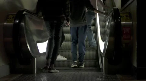 People going up the escalator Stock Footage 68938073