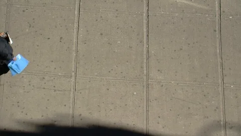 People going by from high angle in the Bronx, in New York Stock Footage 87055844