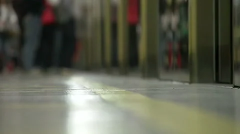 People Going Out Of  Train in Slowmotion Video stock 51760865