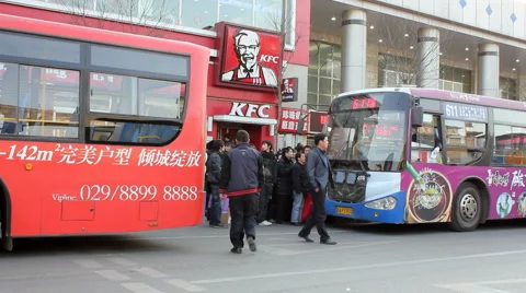People Going to a public bus Stock Footage 1048653