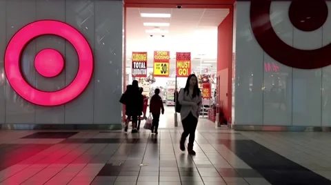 People going to Target store for closing sale. Stock Footage 46878836