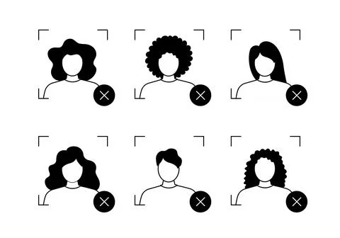 People is going through an ID check. Set of pictures with the rejected 스톡 일러스트