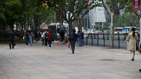 People going to work at rush hour in Shanghai, China Stock Footage 39431712