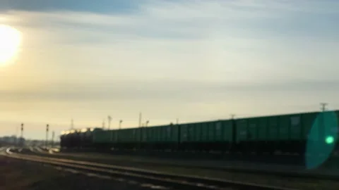 People going to work. They look out the window. Sunny day. Cars driving through  Stock Footage 143380015