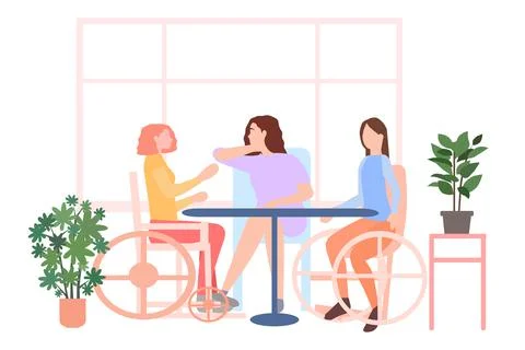 People with graceful abilities communicate, vector graphics Stock Illustration