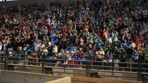 PEOPLE IN GRANDSTAND DOING YMCA Stock Footage 37217050