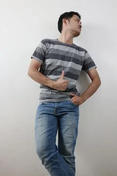 People on grey background Stock Photos