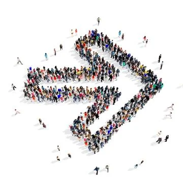 People group arrow 3d Stock Illustration