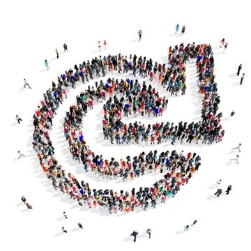 People group arrow, cycle 3d Stock Illustration