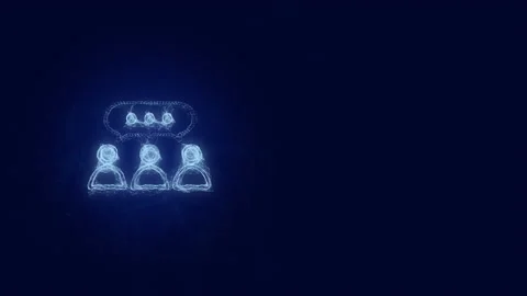 People group with bubble speeche icon with plexus effect. Connected lines with Stock Footage 169313339