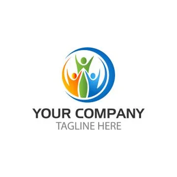 People Group in the Circle. Illustrazione stock