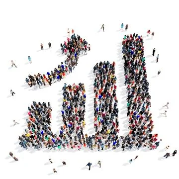 People group graph 3d Stock Illustration