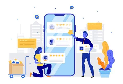 People group holding different types of communication icons Illustrazione stock