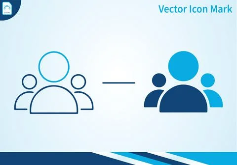 People group icon vector mark with outline and filled version. Stock-Illustration