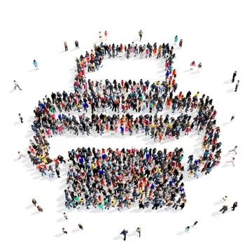 People group Printer 3d Illustrazione stock