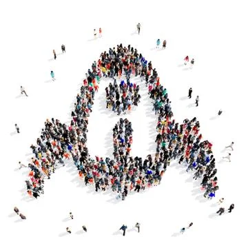 People group rocket 3d Stock Illustration