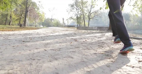 People Group Run Park Young Active Fitness Runner Exercising Outdoor Sport Man Stock Footage