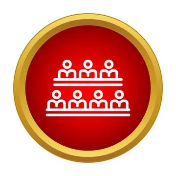 People group sitting in rows training seminar icon Stock Illustration