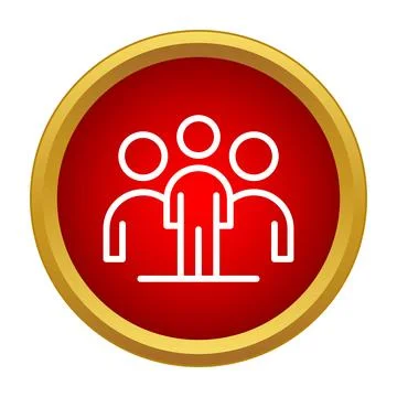 People group teamwork community icon on red background Stock Illustration