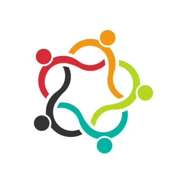 People Group Teamwork Logo.  Ilustração Stock