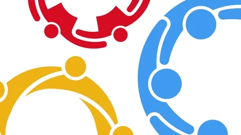 People Groups Interacting. Video Logo Animation Stock Footage 71145004