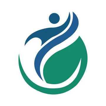 People Growth Logo Design Vector or leaf man icon Stock Illustration