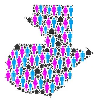 People Guatemala Map Stock Illustration