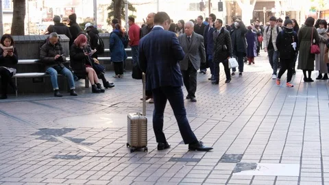 People In Hachiko Square Stock Footage 101405956
