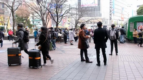 People In Hachiko Square Stock-Footage 103057433