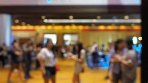 People in hall bokeh Stock Footage 79645766