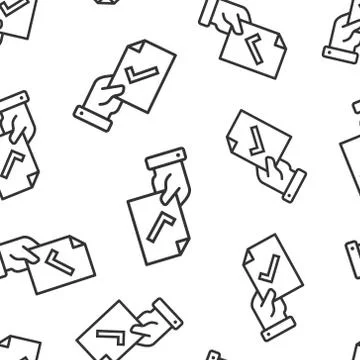 People hand with check mark icon in flat style. Accept vector illustration on イラスト素材